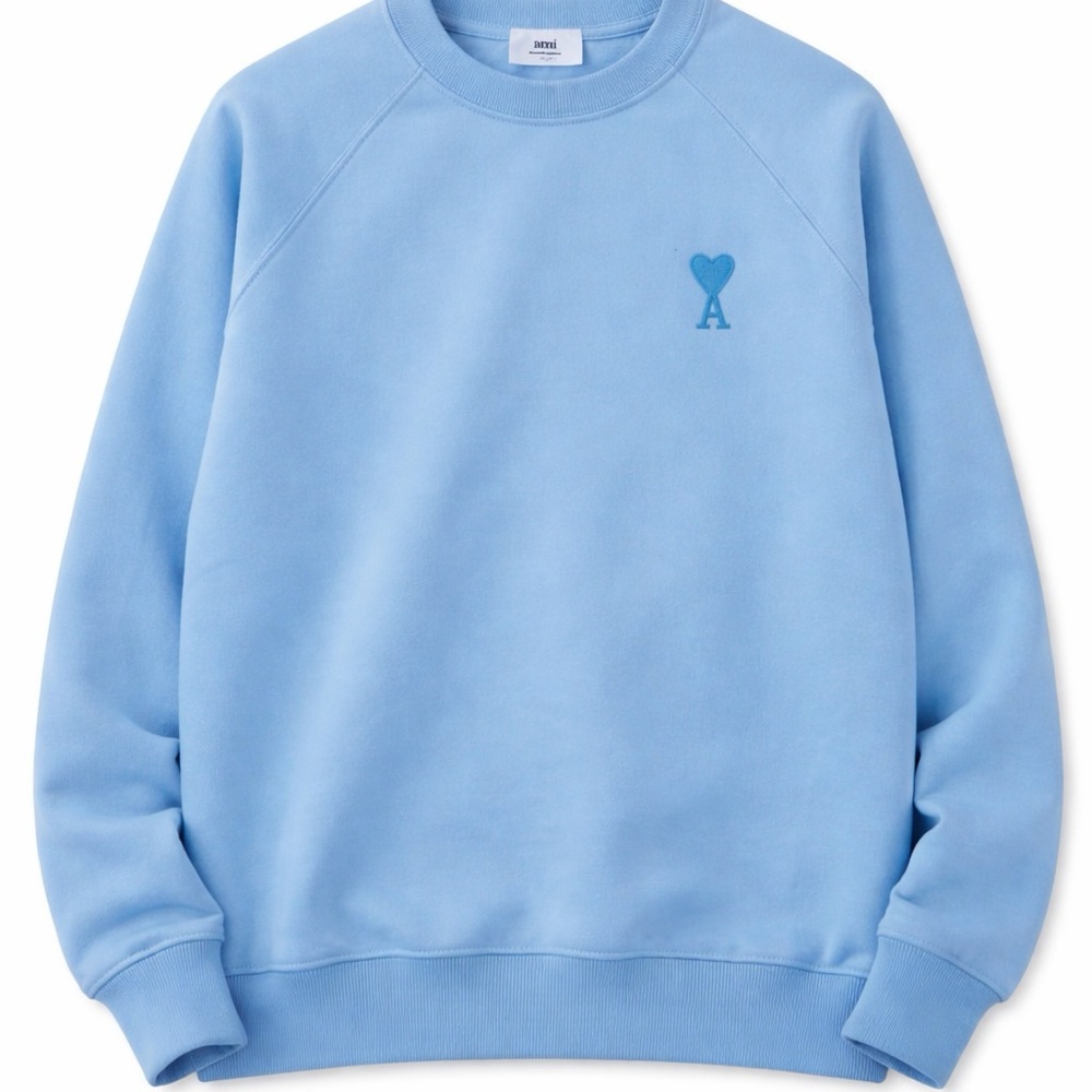 Ami Light Blue Crewneck Sweater